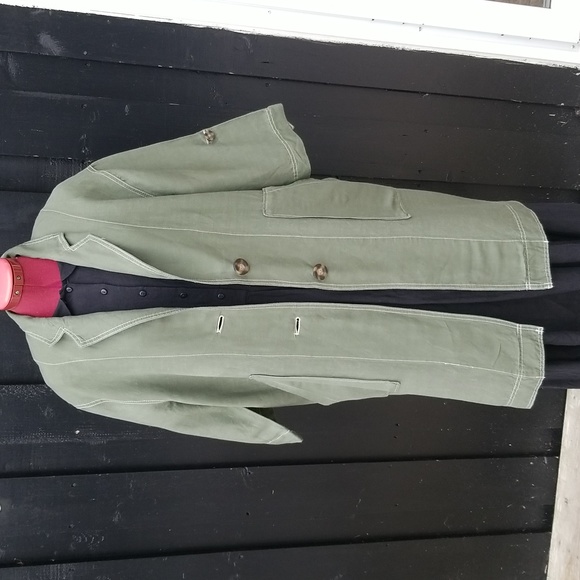 Pull and Bear Linen Blend Trench Coat - Picture 7 of 14